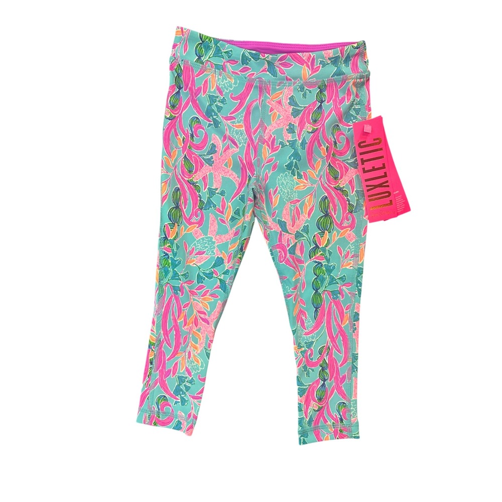 Lilly Pulitzer Kids Luxletic Mini Weekender Legging Seaweed Samba XS 2-3 NEW